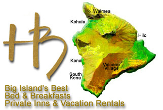 Big Island of Hawaii Bed & Breakfasts, Private Inns and Vacation Rentals on the big island of Hawaii